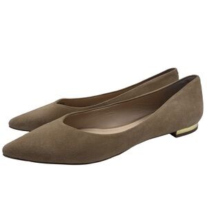 Marc Fisher Shoes Synal Flats Brown Suede Leather Point Toe Womens Chic Size 10